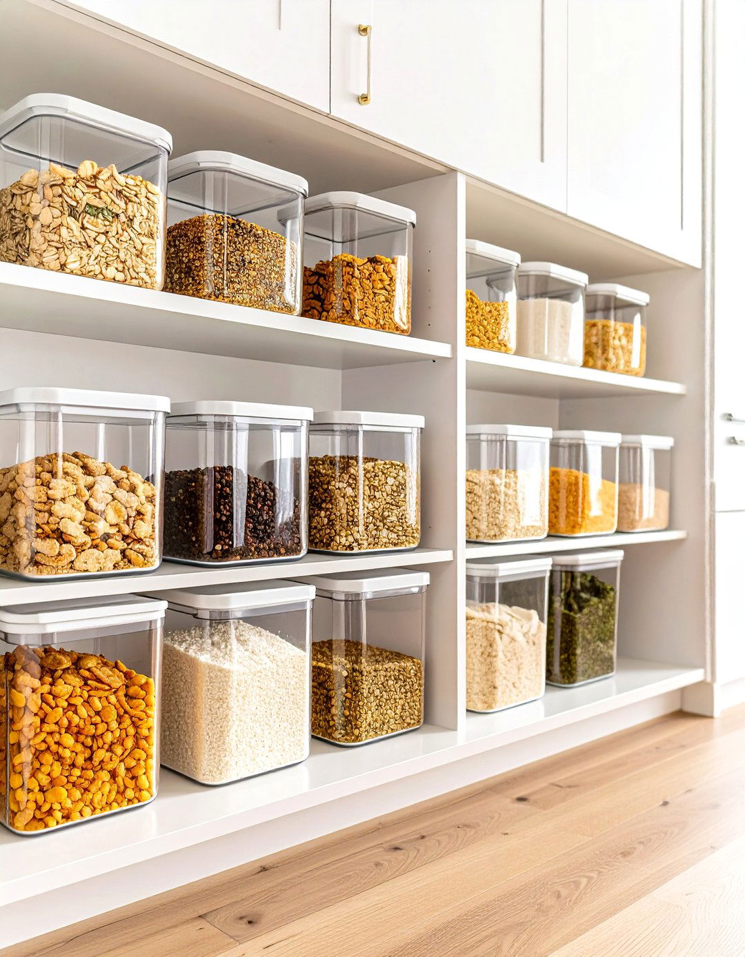 Pantry Cabinet Storage with Clear Containers - 20 cabinet storage ideas