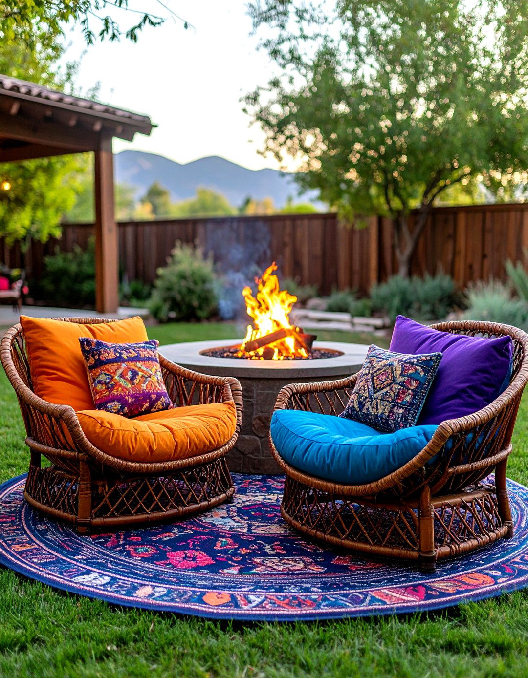 Papasan Fire Pit Chairs - 20 Fire Pit Seating Ideas