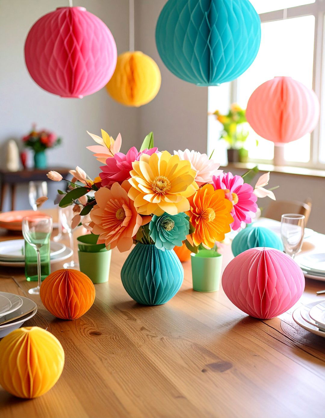 Paper Flower Centerpieces - 20 Centerpiece Ideas
