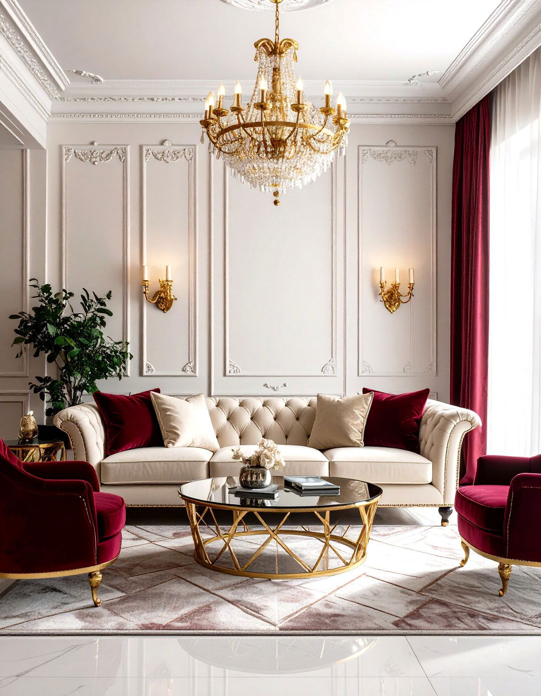 Parisian Style Living Room with Art Deco Influence - 20 Parisian-style Living Room Ideas