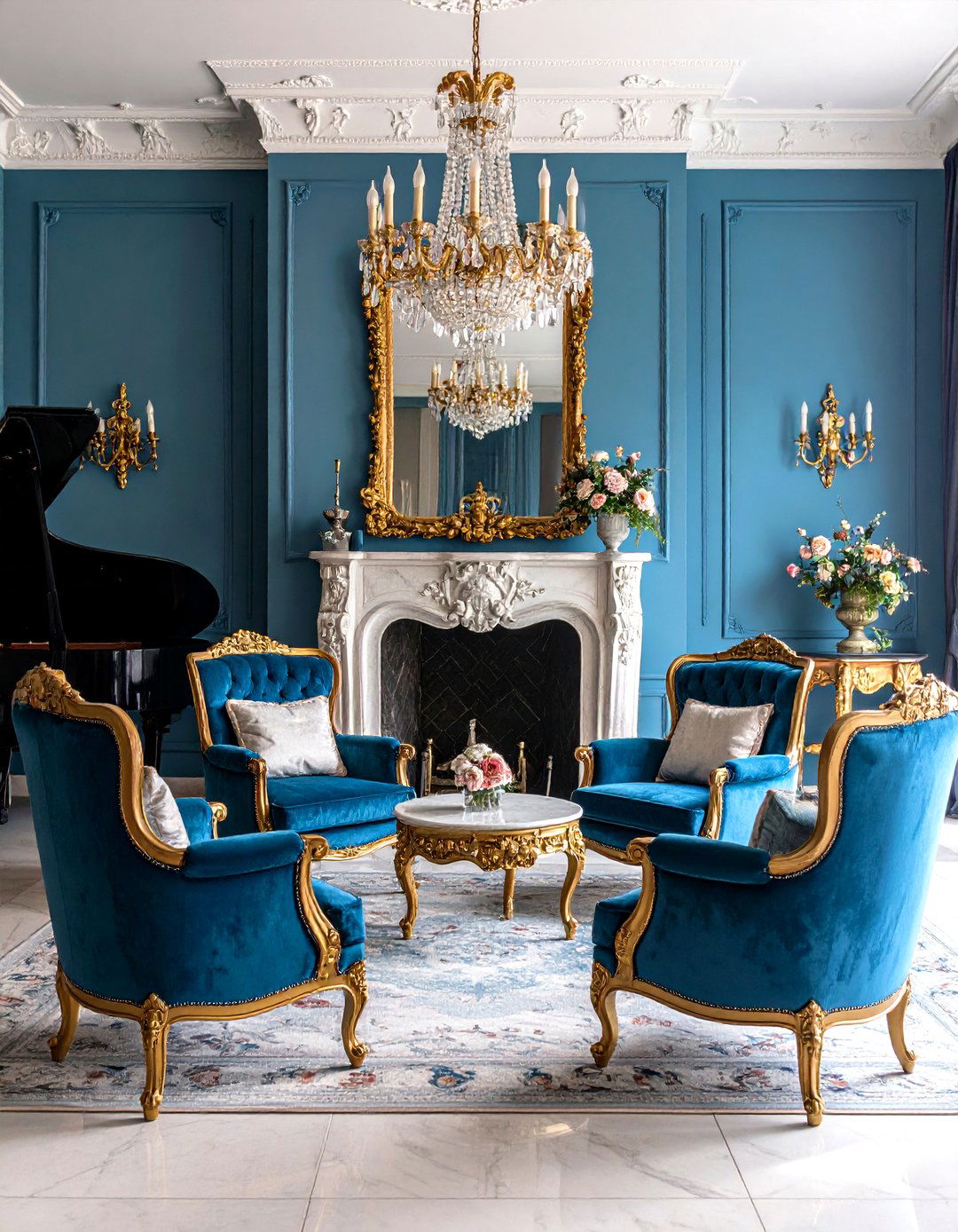 Parisian Style Living Room with Formal Entertaining Focus - 20 Parisian-style Living Room Ideas