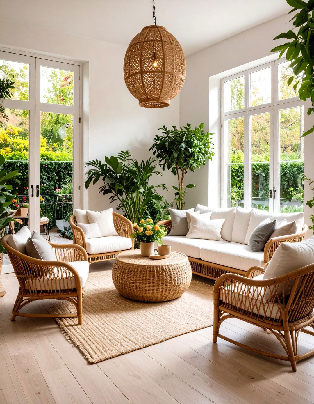 Parisian Style Living Room with Garden Terrace Extension - 20 Parisian-style Living Room Ideas