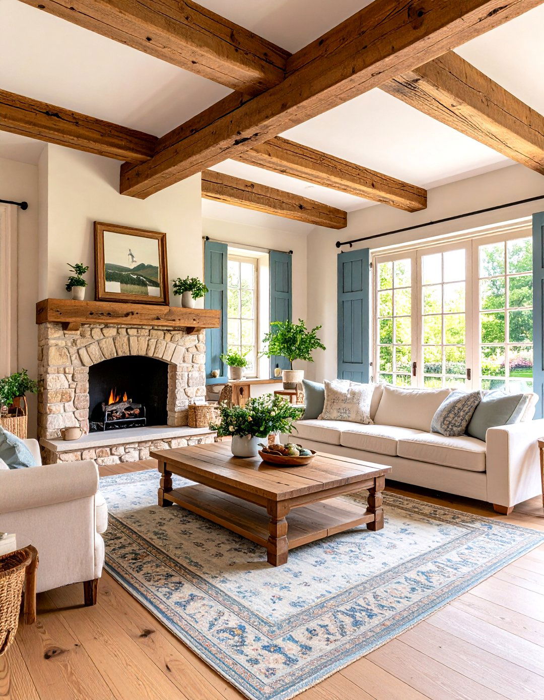 Parisian Style Living Room with Rustic Country Influence - 20 Parisian-style Living Room Ideas