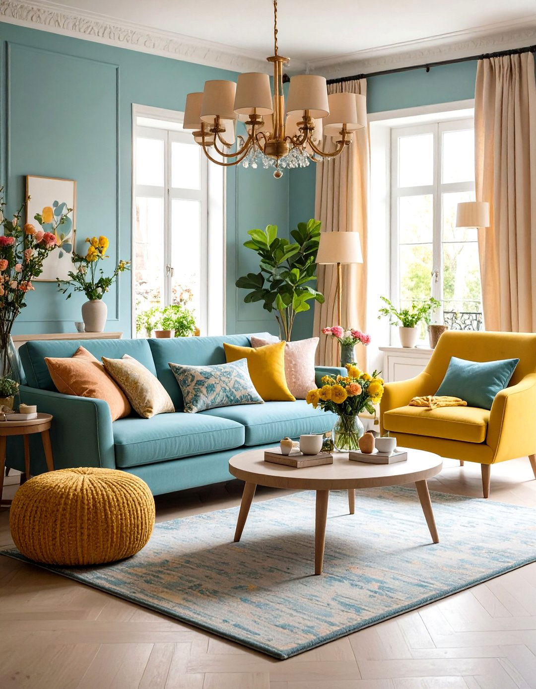 Parisian Style Living Room with Seasonal Flexibility Design - 20 Parisian-style Living Room Ideas