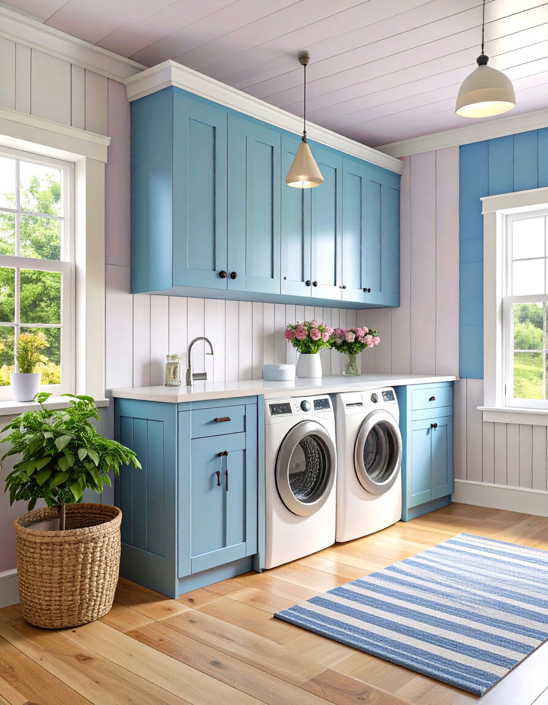 Partial Shiplap Wainscoting - 20 Shiplap Laundry Room Ideas