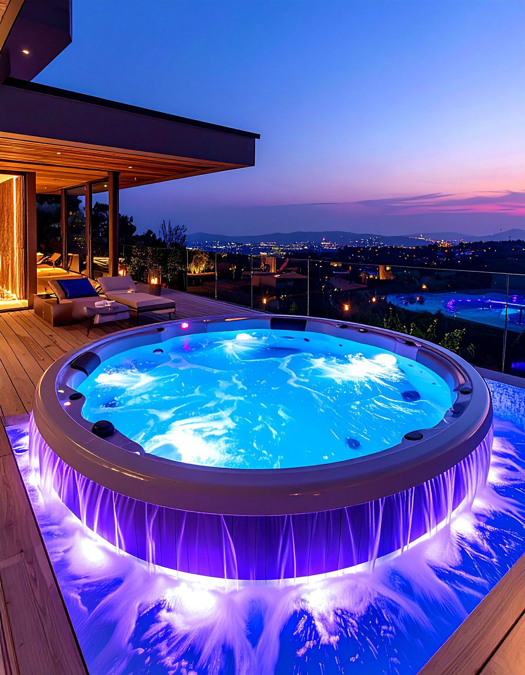 Partially Sunken Infinity Edge Tub - 20 Sunken Hot Tub Ideas