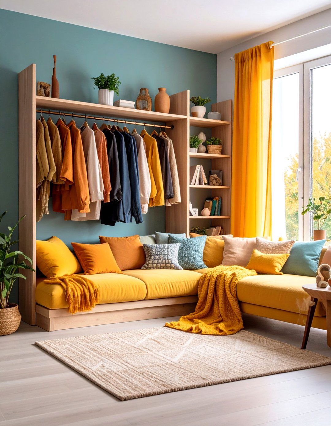 Partition with Curtains or Half Walls - 20 Snug Room Ideas