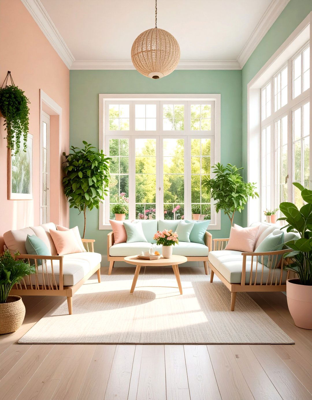 Pastel Accent Palette for Gentle Color - 20 Farmhouse Sunroom Ideas
