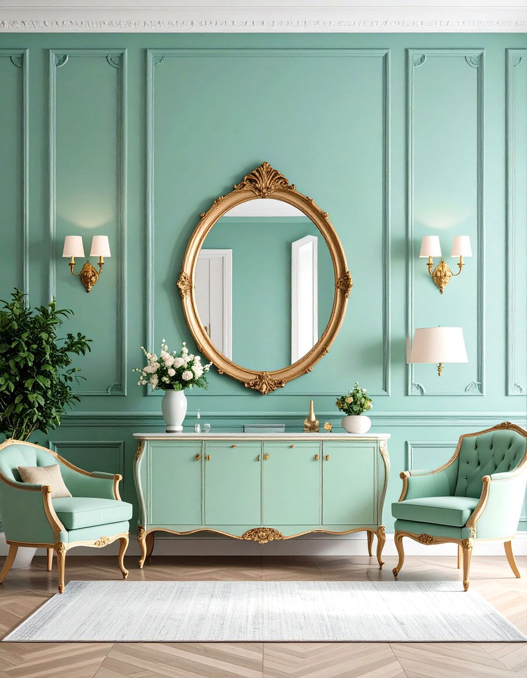 Pastel Accent Walls - 20 Shabby-chic Style Living Room Ideas