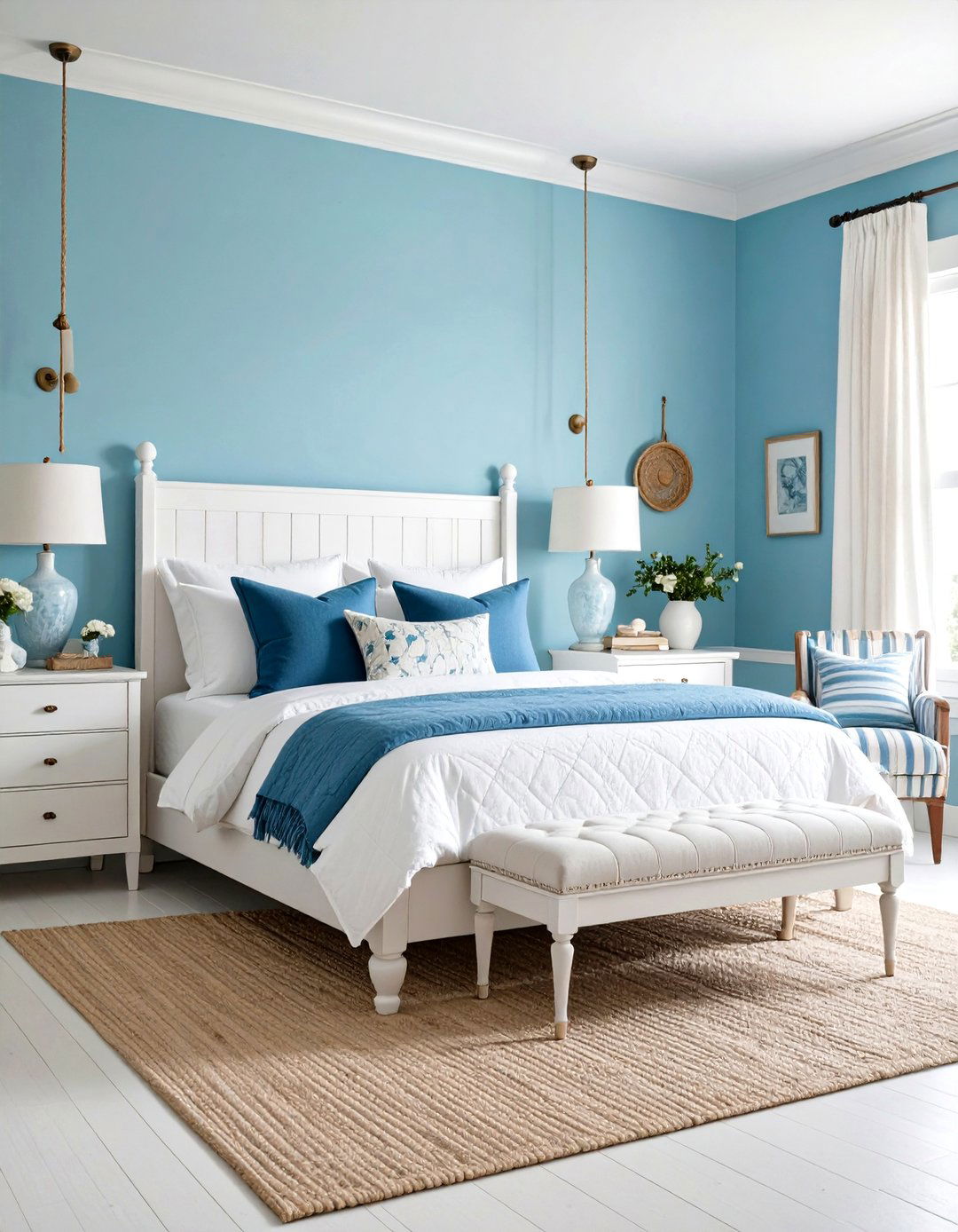 Pastel Bedroom in Powder Blue and White - 20 Pastel Bedroom Ideas