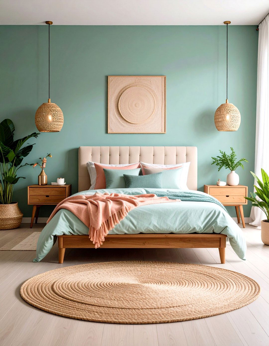 Pastel Bedroom in Sage Green and Blush Pink - 20 Pastel Bedroom Ideas