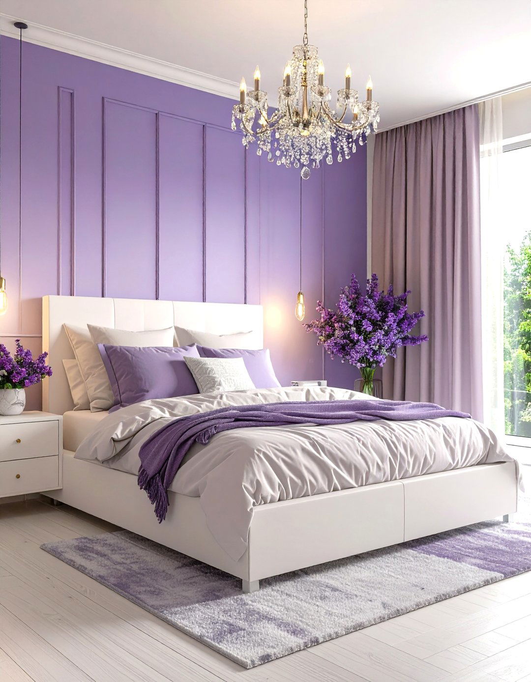 Pastel Bedroom with Gradient Ombre Walls - 20 Pastel Bedroom Ideas