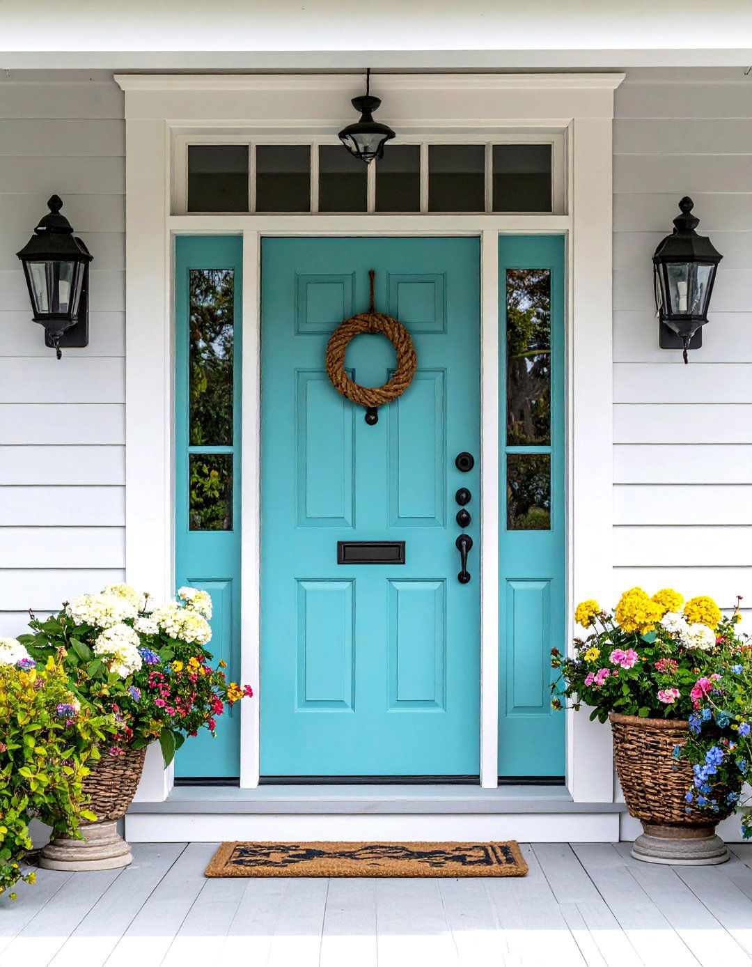 Pastel Coastal Vibes with Soft Turquoise - 20 Turquoise Front Door Ideas