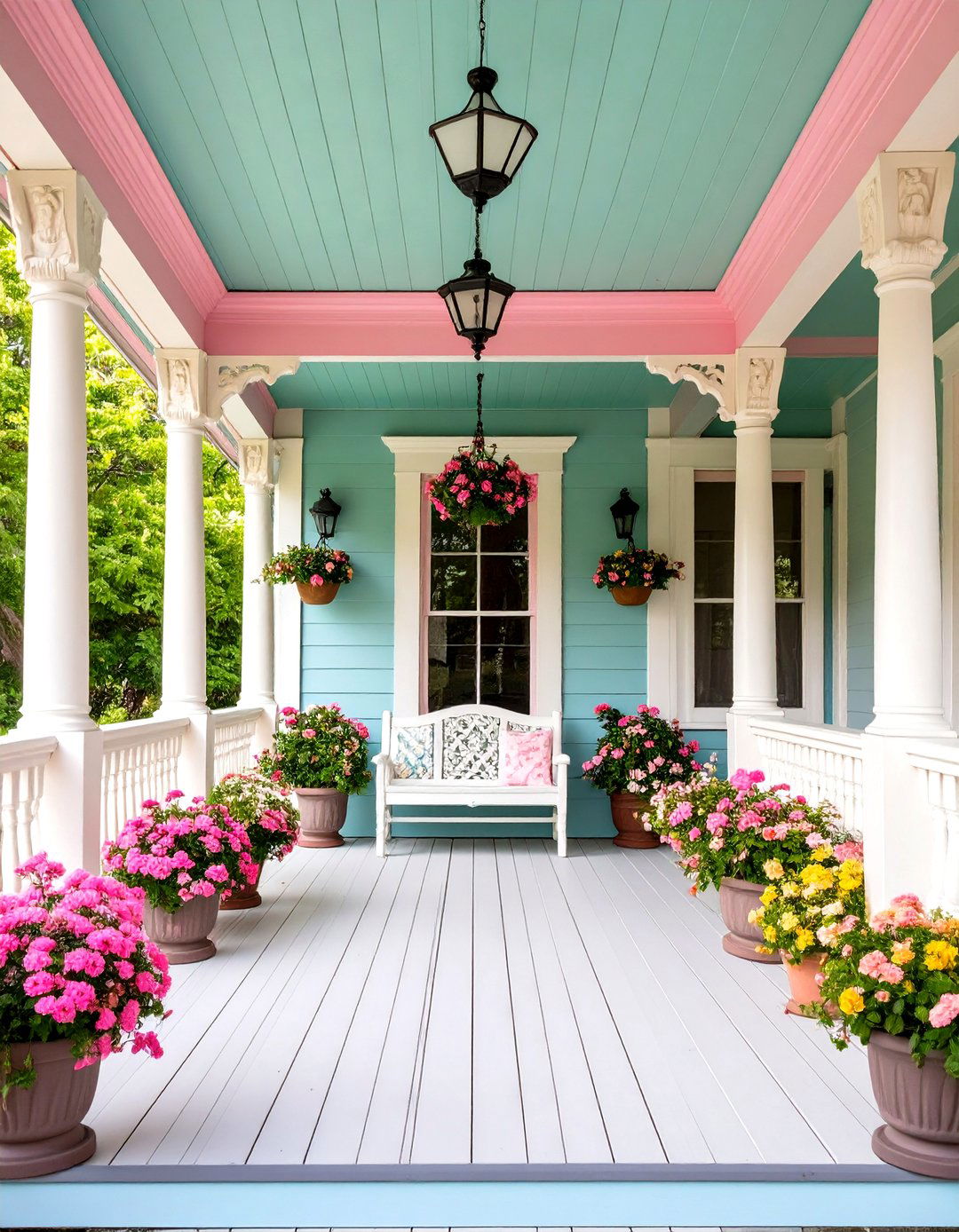 Pastel Color Palette - 20 Victorian Porch Ideas