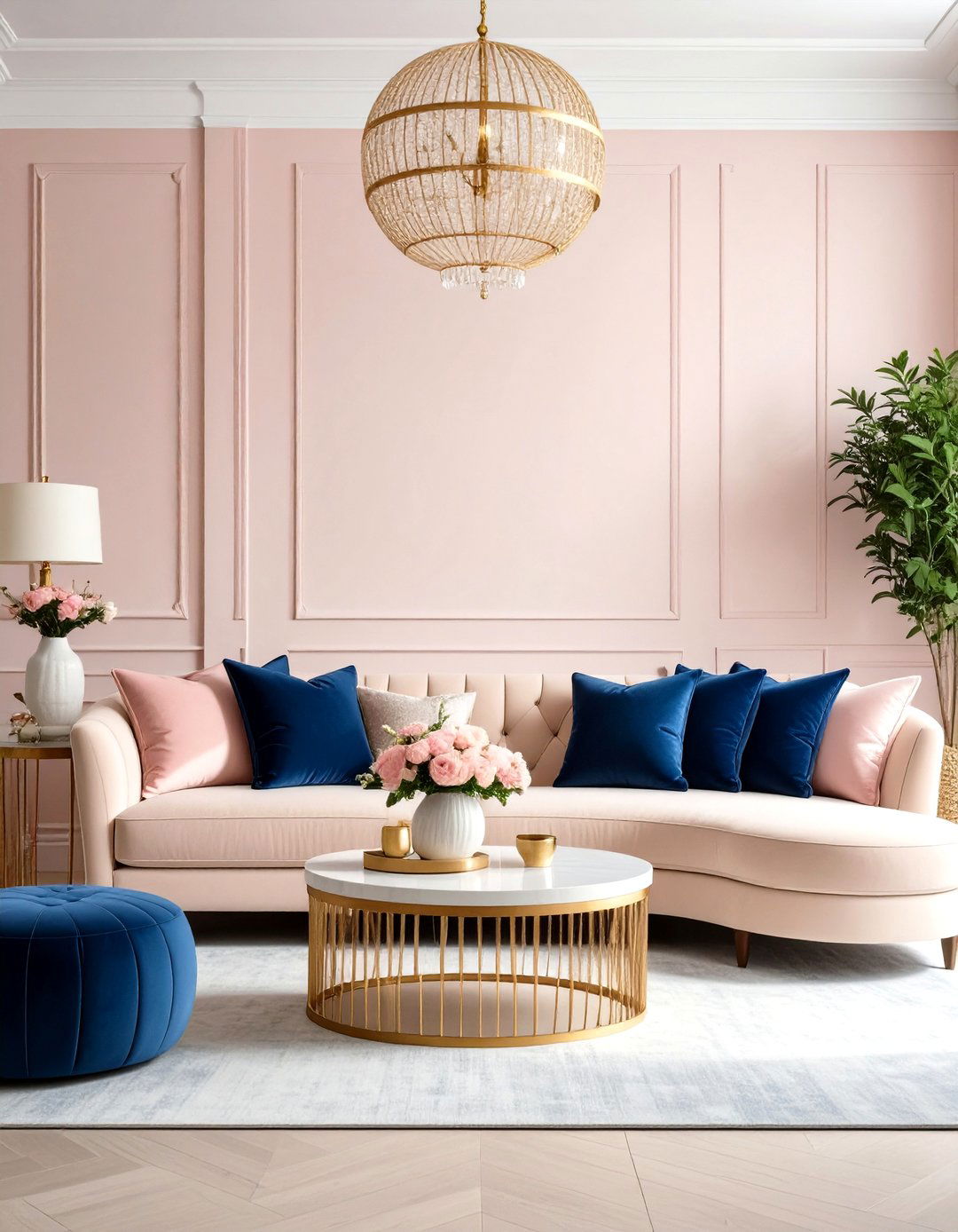 Pastel Colour Blush Pink Living Room Elegance - 20 Pastel Colour Ideas for Your Home