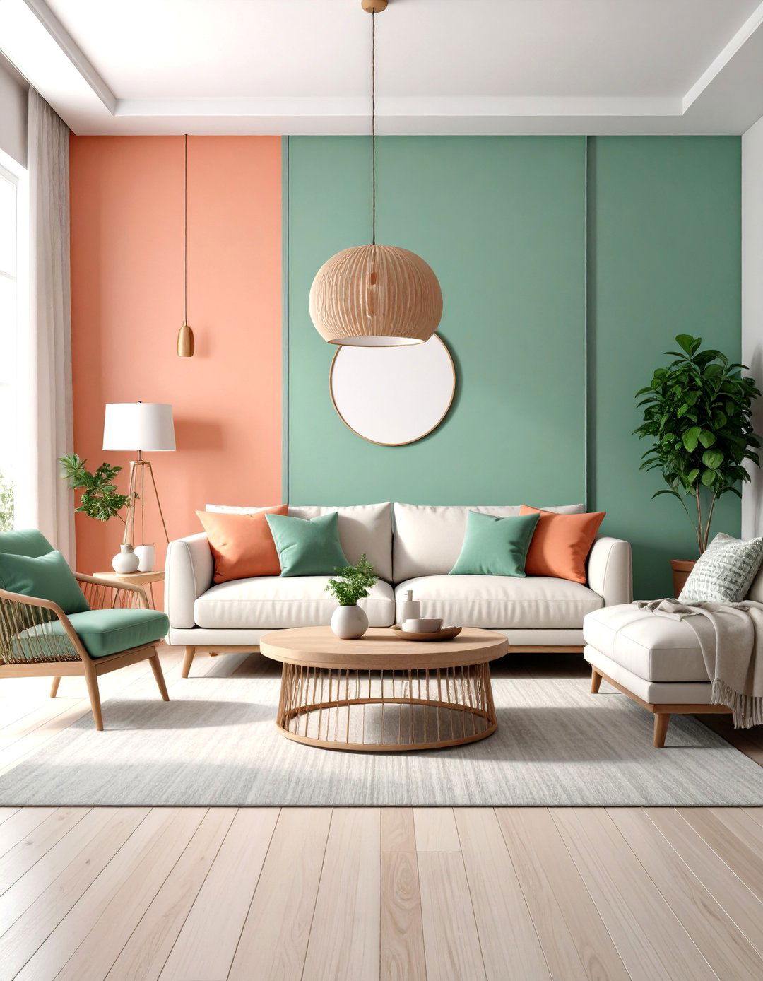 Pastel Colour Coral Accent Wall Drama - 20 Pastel Colour Ideas for Your Home