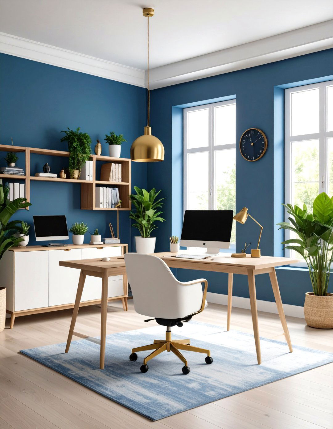 Pastel Colour Dusty Blue Home Office Productivity - 20 Pastel Colour Ideas for Your Home
