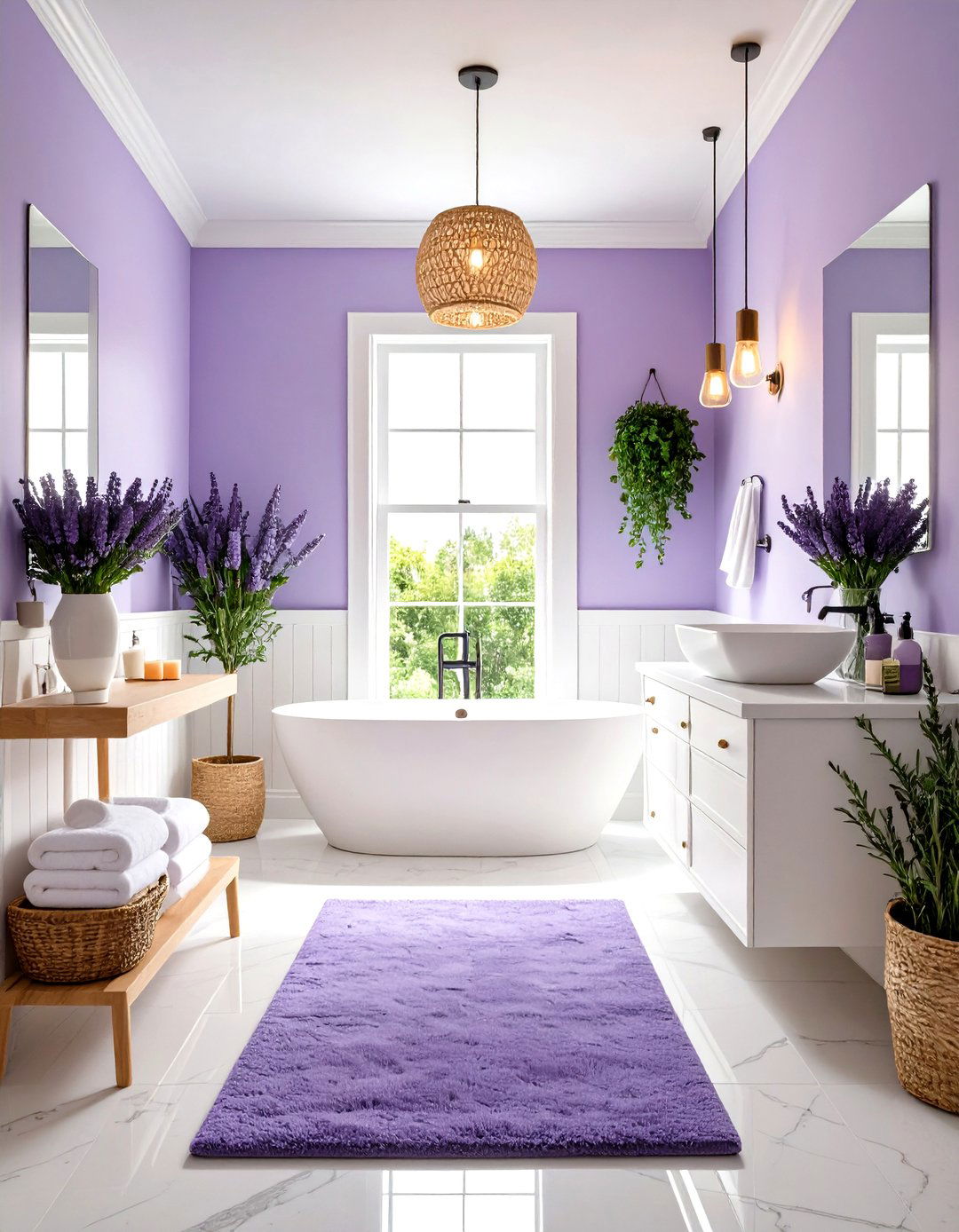 Pastel Colour Lavender Bathroom Retreat - 20 Pastel Colour Ideas for Your Home