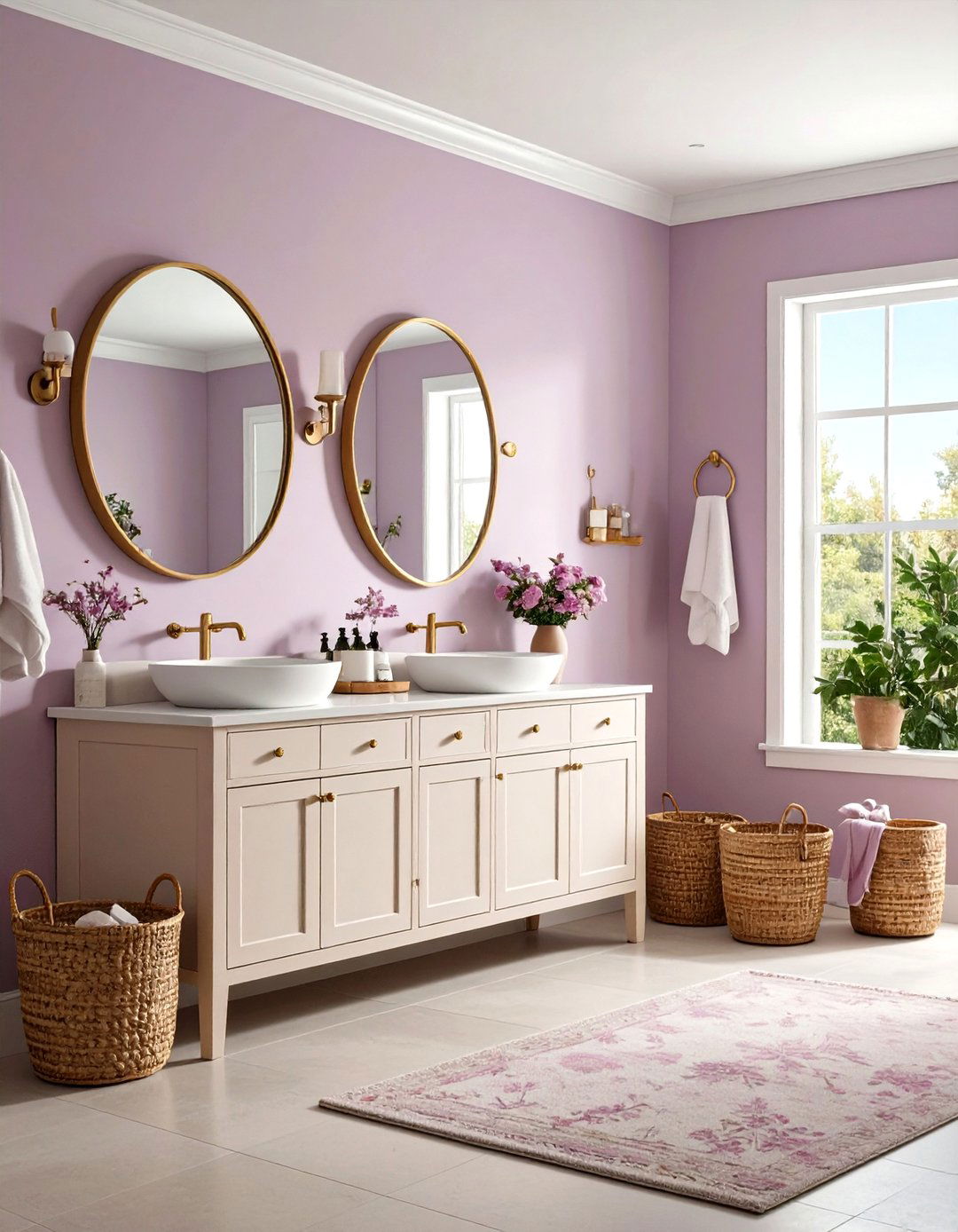 Pastel Colour Lilac Powder Room Sophistication - 20 Pastel Colour Ideas for Your Home