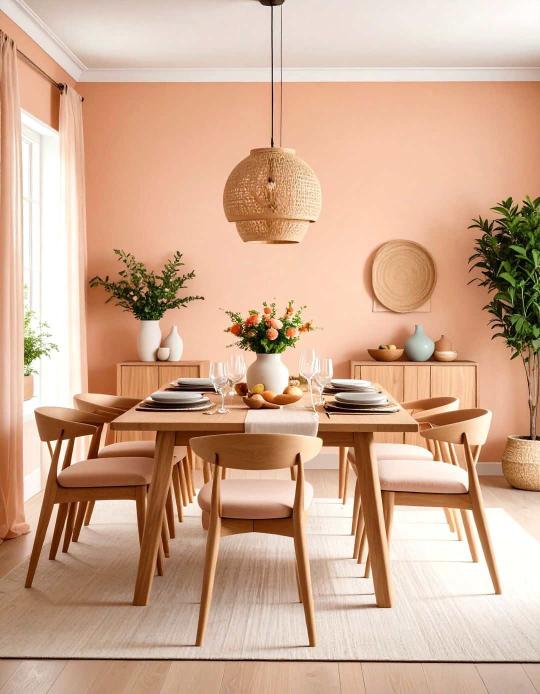 Pastel Colour Peach Dining Room Warmth - 20 Pastel Colour Ideas for Your Home