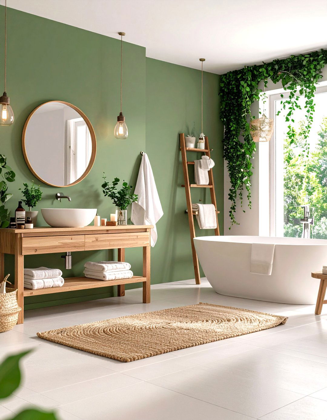 Pastel Colour Sage and Cream Bathroom Spa - 20 Pastel Colour Ideas for Your Home