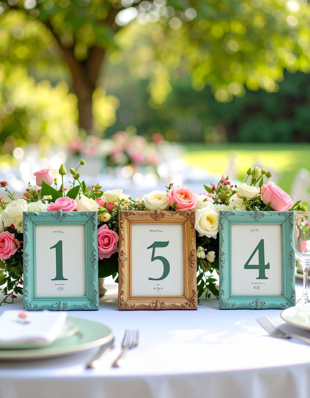 Pastel Floral Table Numbers to Complement Garden Wedding Decor - 20 Garden Wedding Ideas