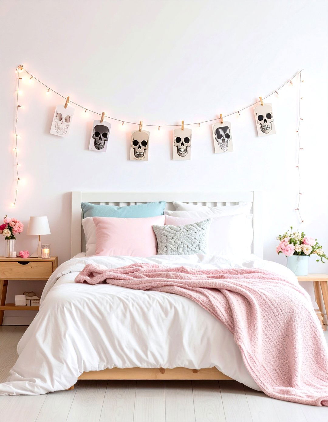 Pastel Goth LED Fairy Light Coffin Banner - 20 pastel goth bedroom ideas