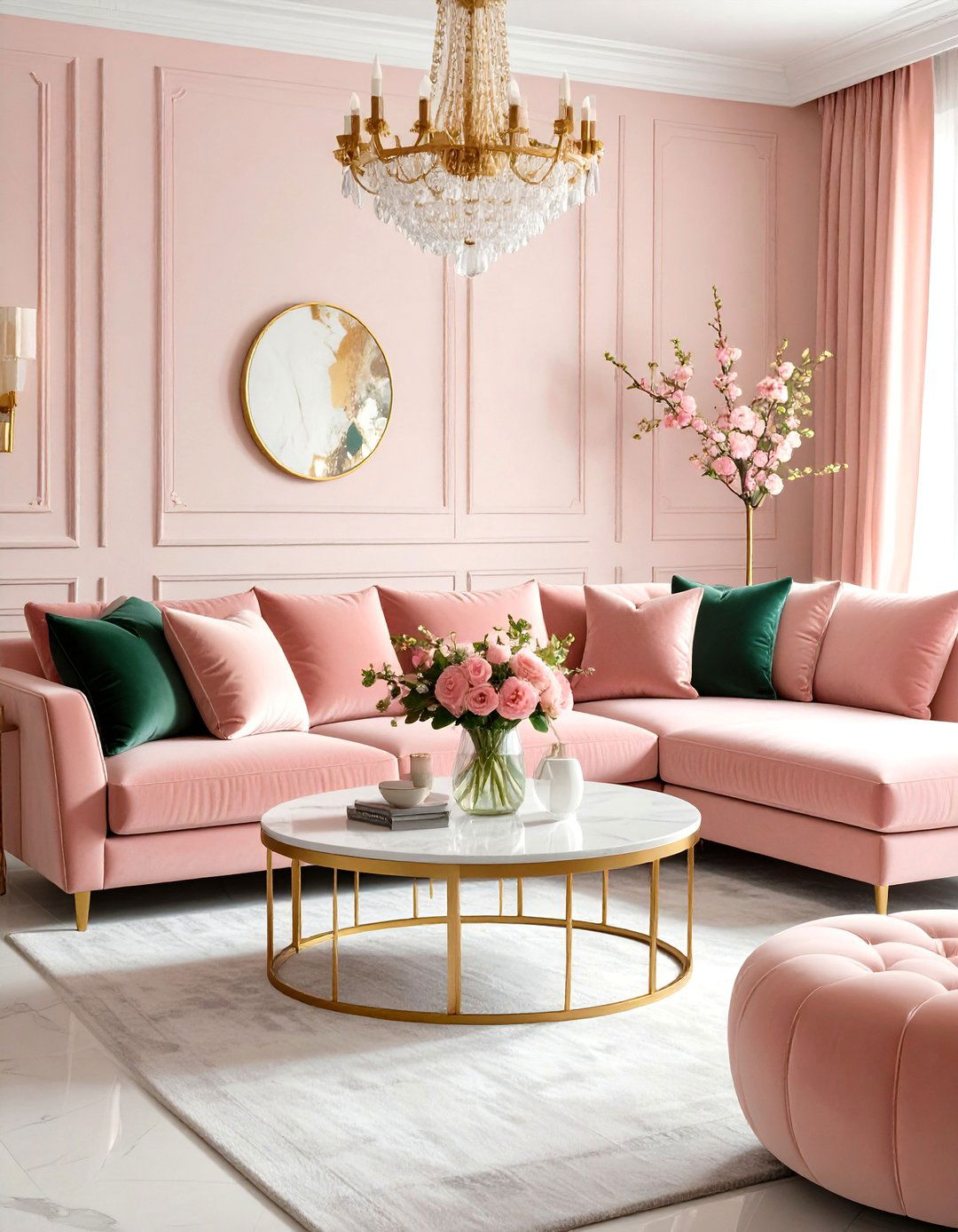 Pastel Living Room with Blush Pink Maximalism - 20 Pastel Living Room Ideas