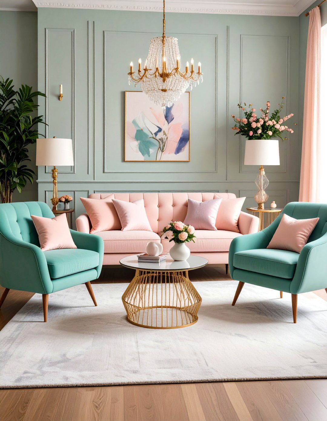 Pastel Living Room with Soft Color Palette - 20 1980s Living Room Ideas