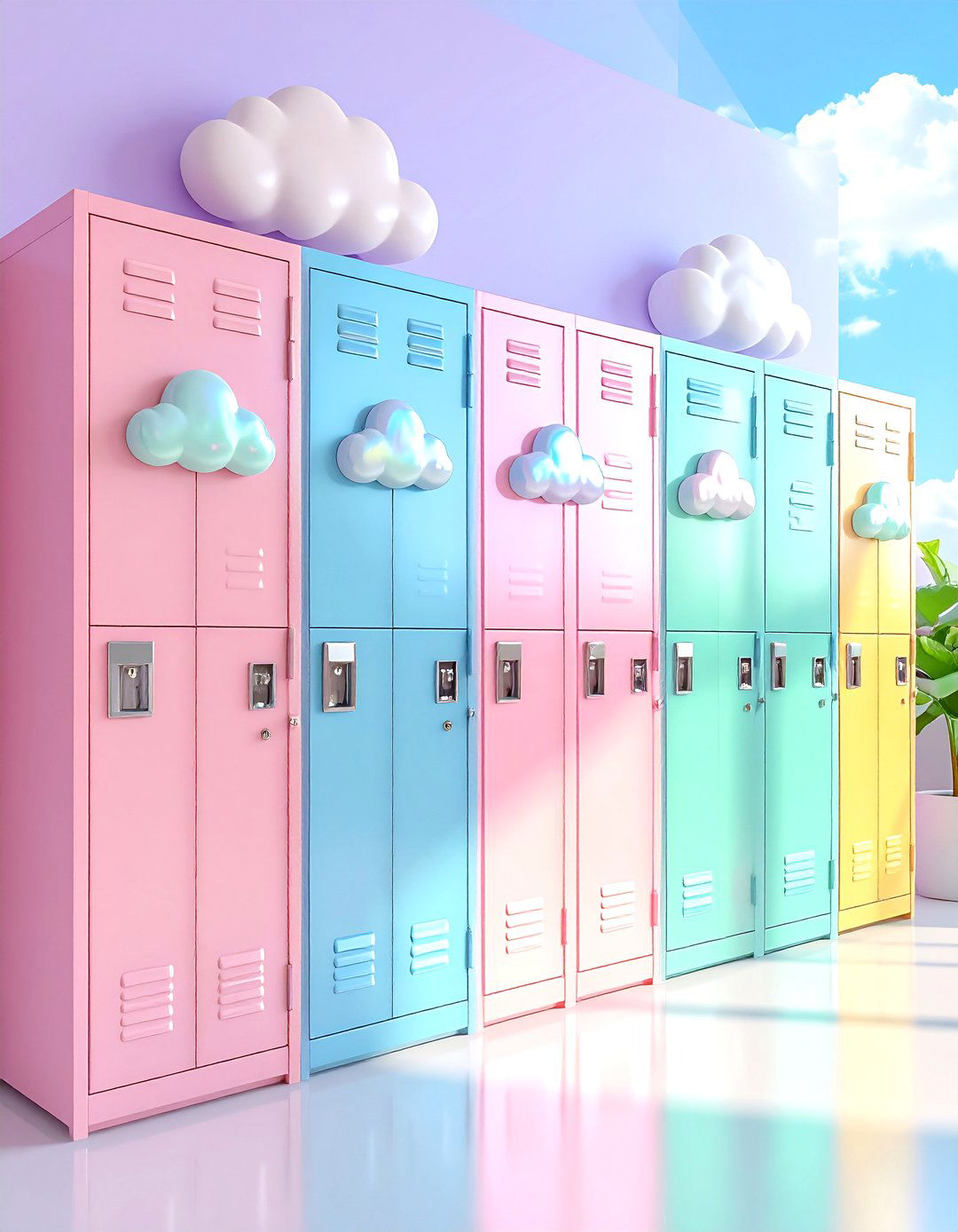 Pastel Locker Dreamscape - 20 Locker Decor Ideas