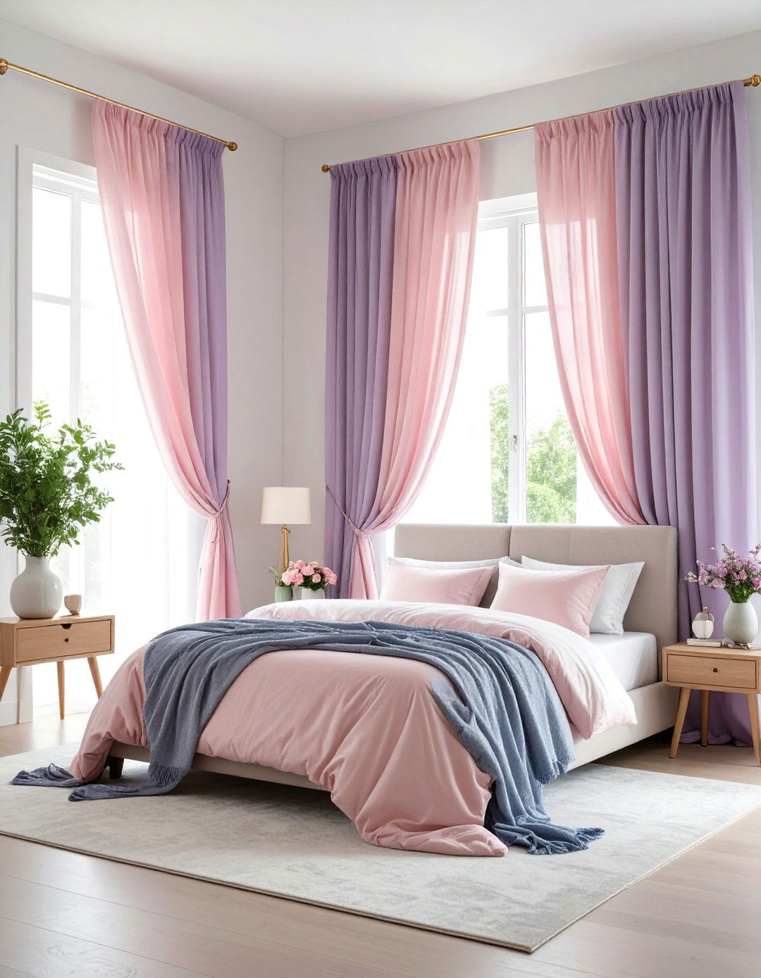 Pastel Ombre Curtains - 20 Unicorn Bedroom Ideas
