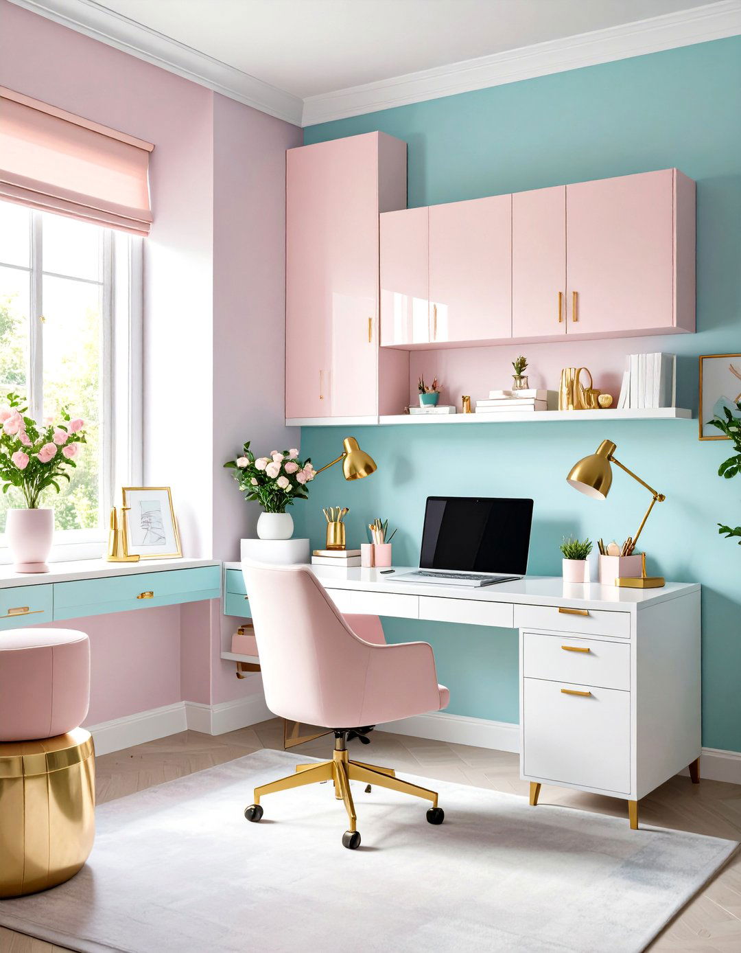 Pastel Paradise Home Office - 20 Home Office Ideas for Her