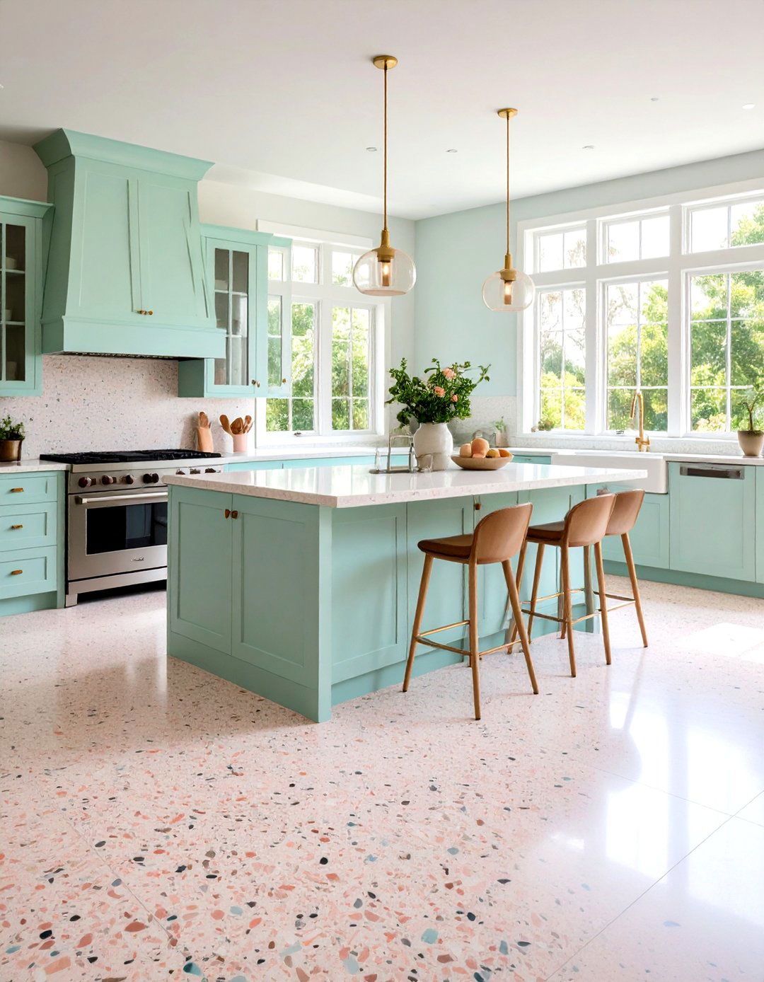 Pastel Terrazzo for Soft Aesthetics - 20 Terrazzo Kitchen Floor Ideas