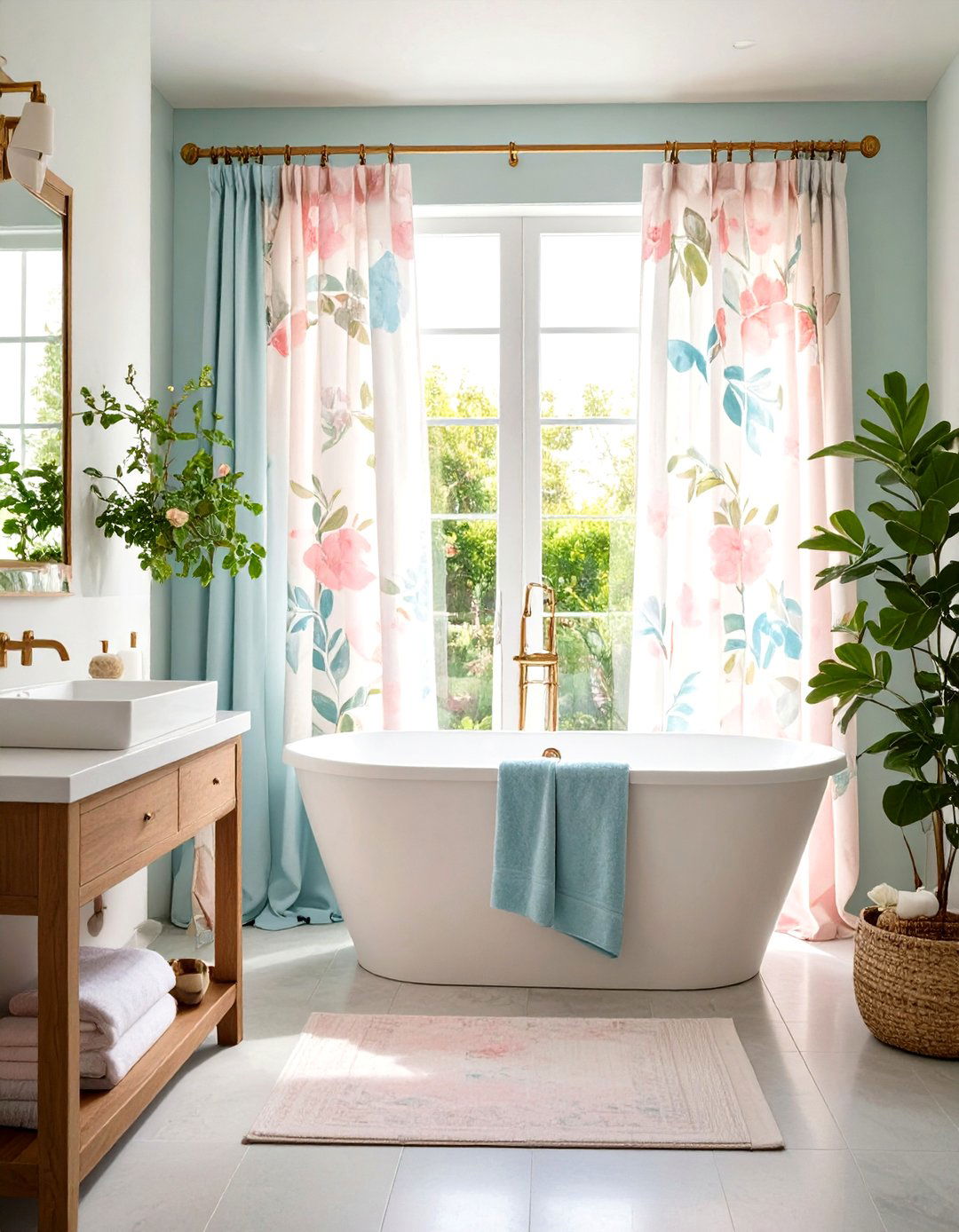 Pastel Watercolor Patterns - 20 Shower Curtain Ideas
