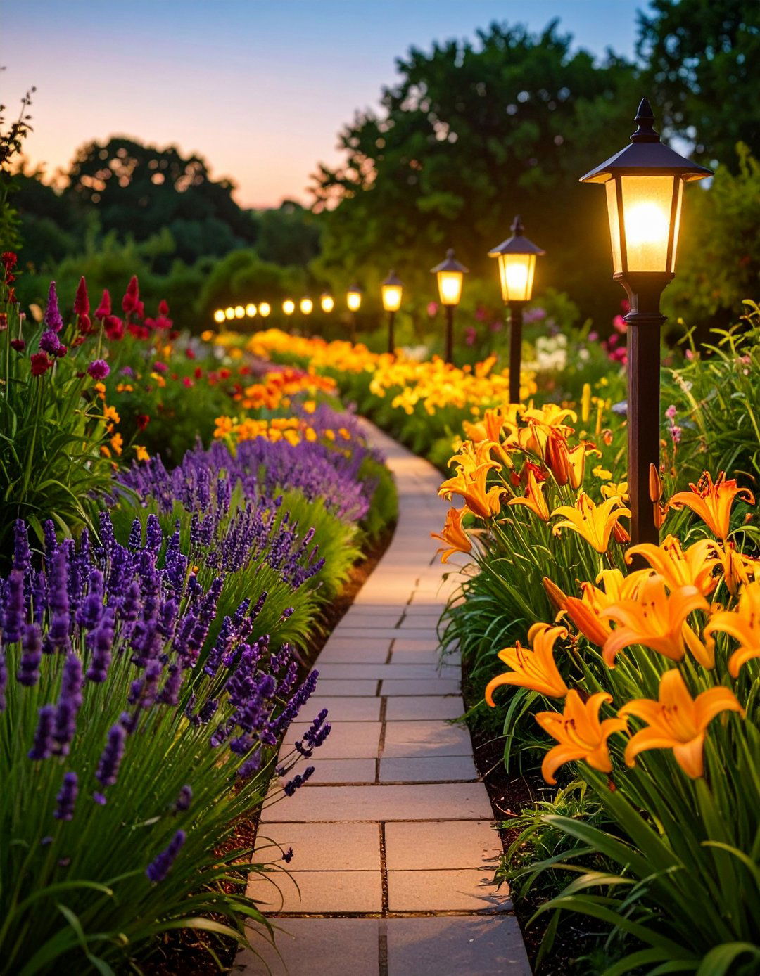 Pathway Flanking Flower Beds - 20 Front Yard Flower Bed Ideas