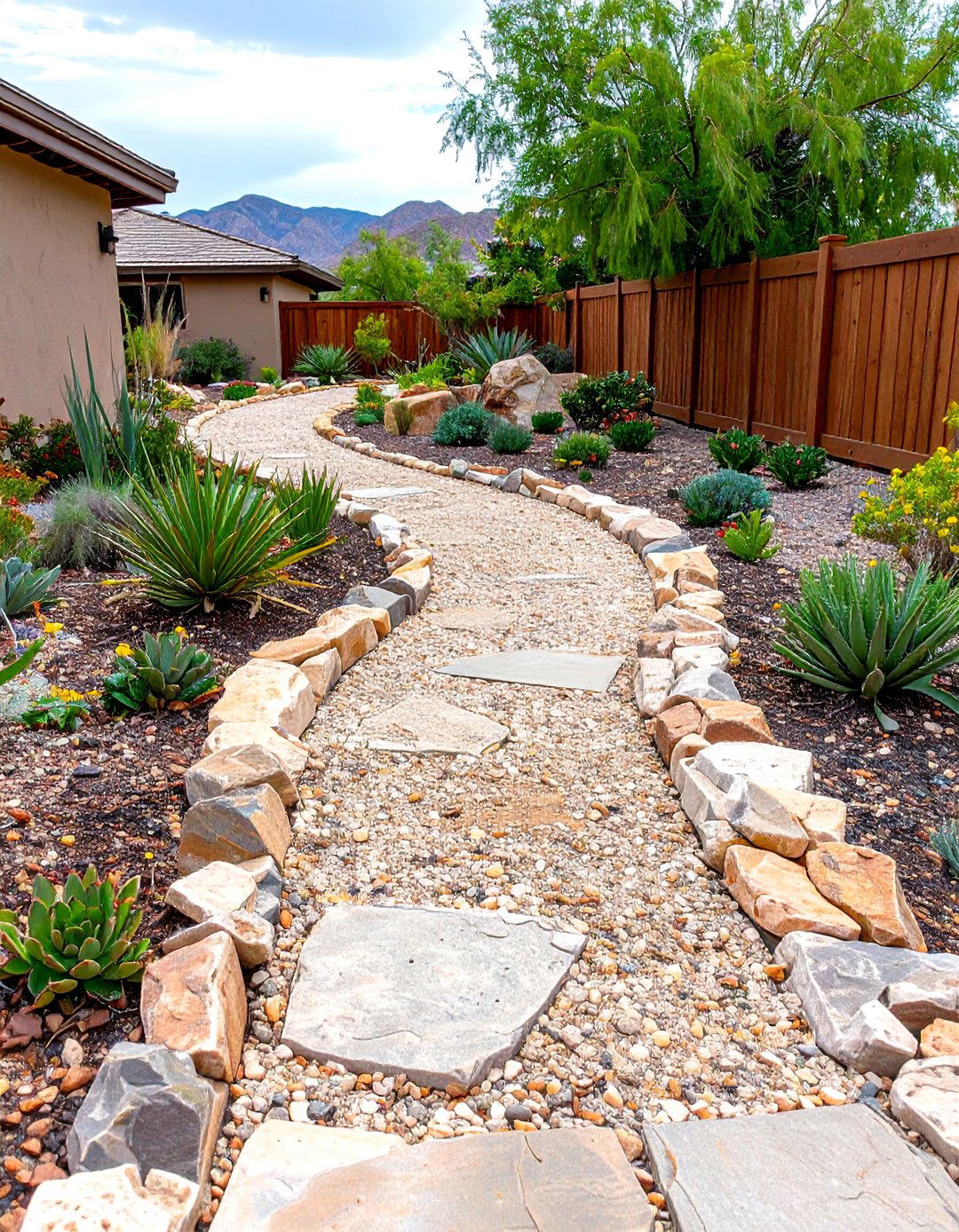 Pathways of Crushed Decomposed Granite Desert Landscape - 20 Desert Landscape Ideas