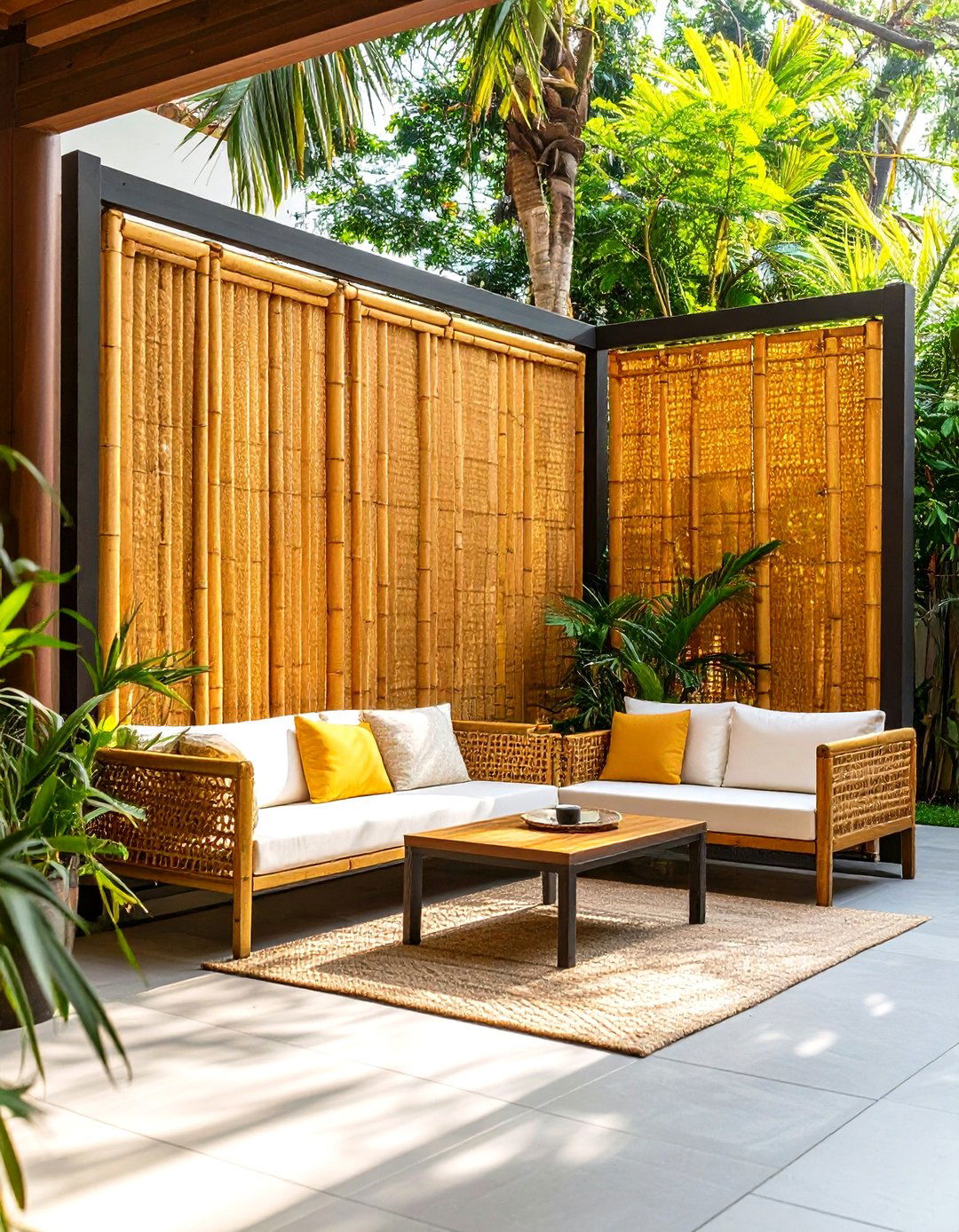 Patio Privacy Bamboo Screen Installation - 20 Patio Privacy Ideas
