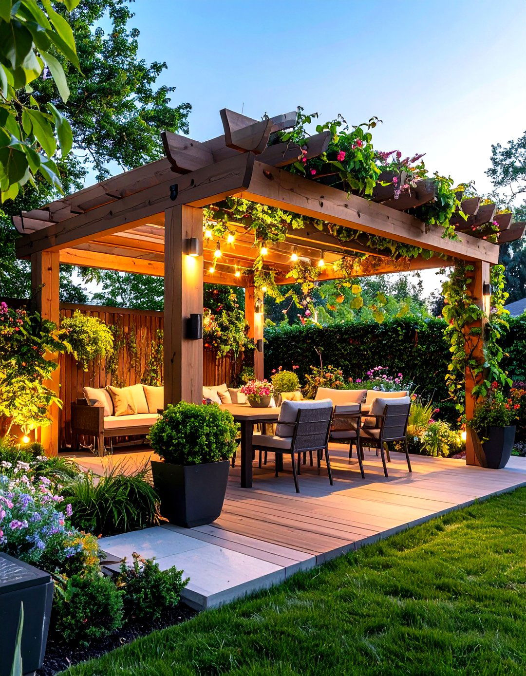 Patio Privacy Composite Pergola System - 20 Patio Privacy Ideas