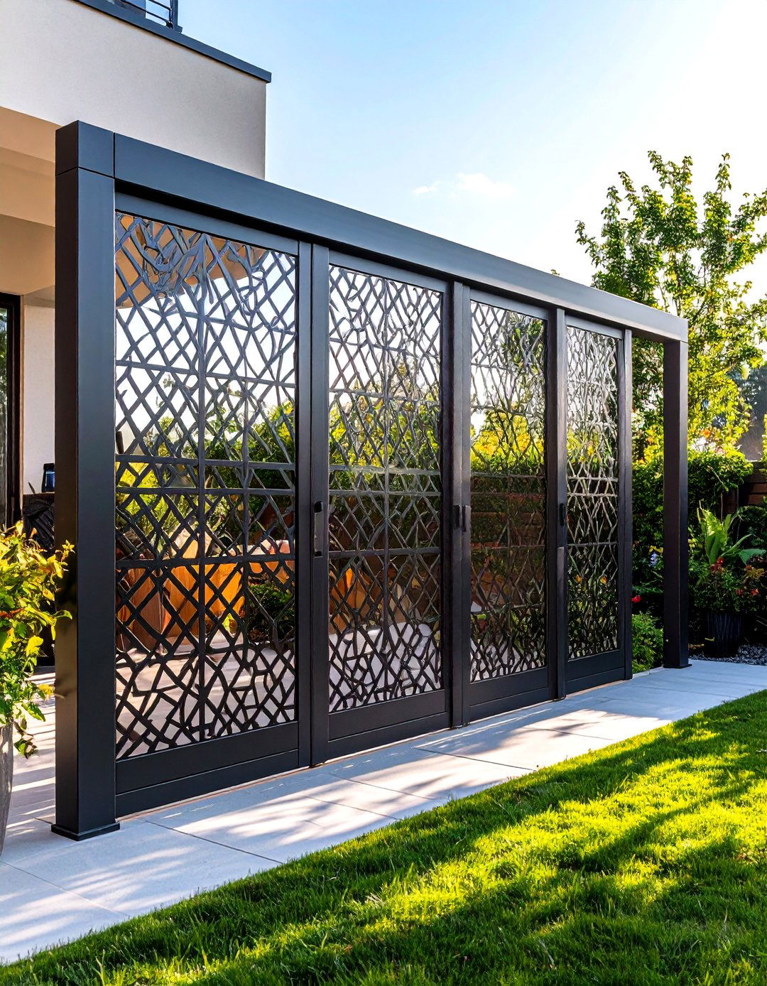 Patio Privacy Decorative Metal Screen - 20 Patio Privacy Ideas
