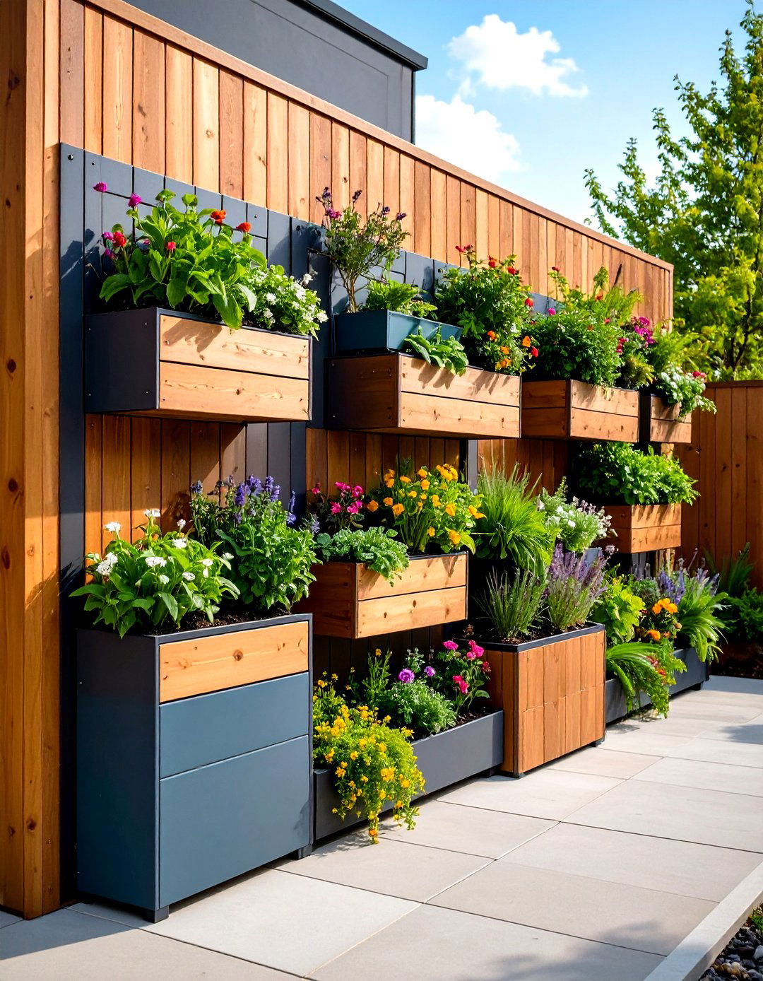 Patio Privacy Planter Box Wall - 20 Patio Privacy Ideas