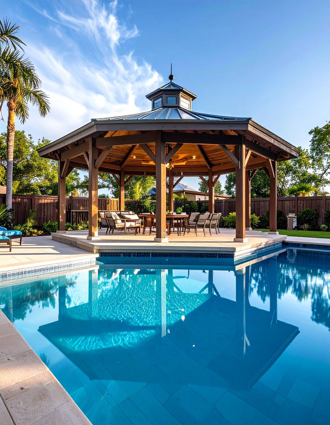 Patio with a Gazebo Over a Plunge Pool Edge - 20 patio with a gazebo ideas