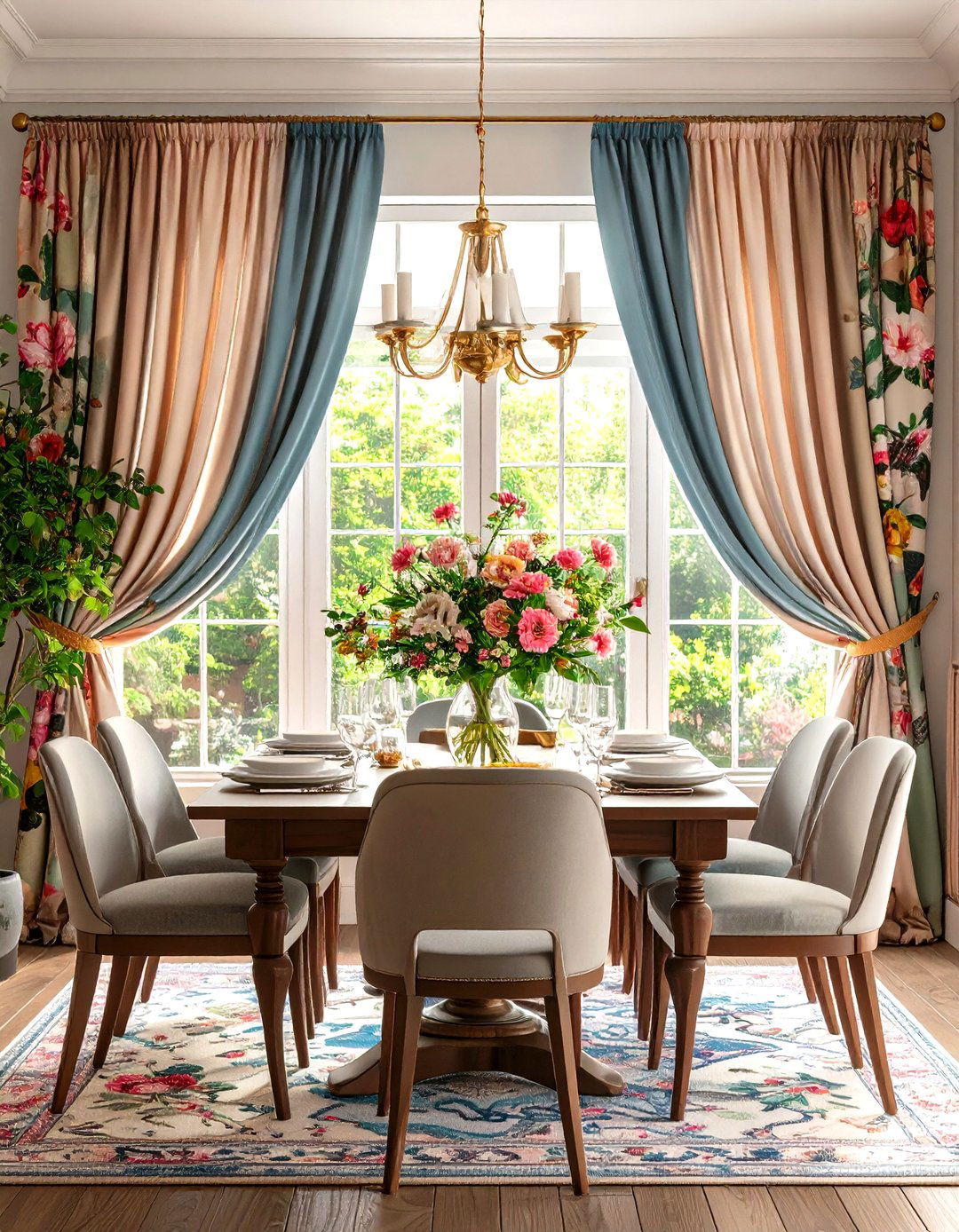 Pattern Drenched Dining Room Curtains - 20 Dining Room Curtain Ideas