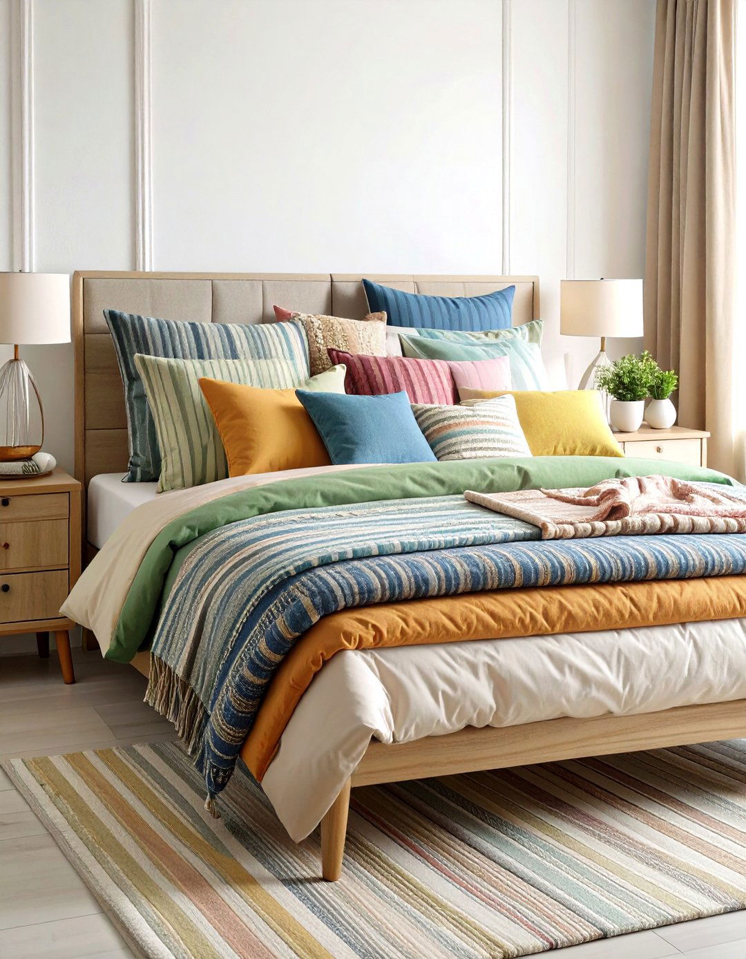 Pattern Play Bedding Elevates Comfort - 20 Eclectic Bedroom Ideas