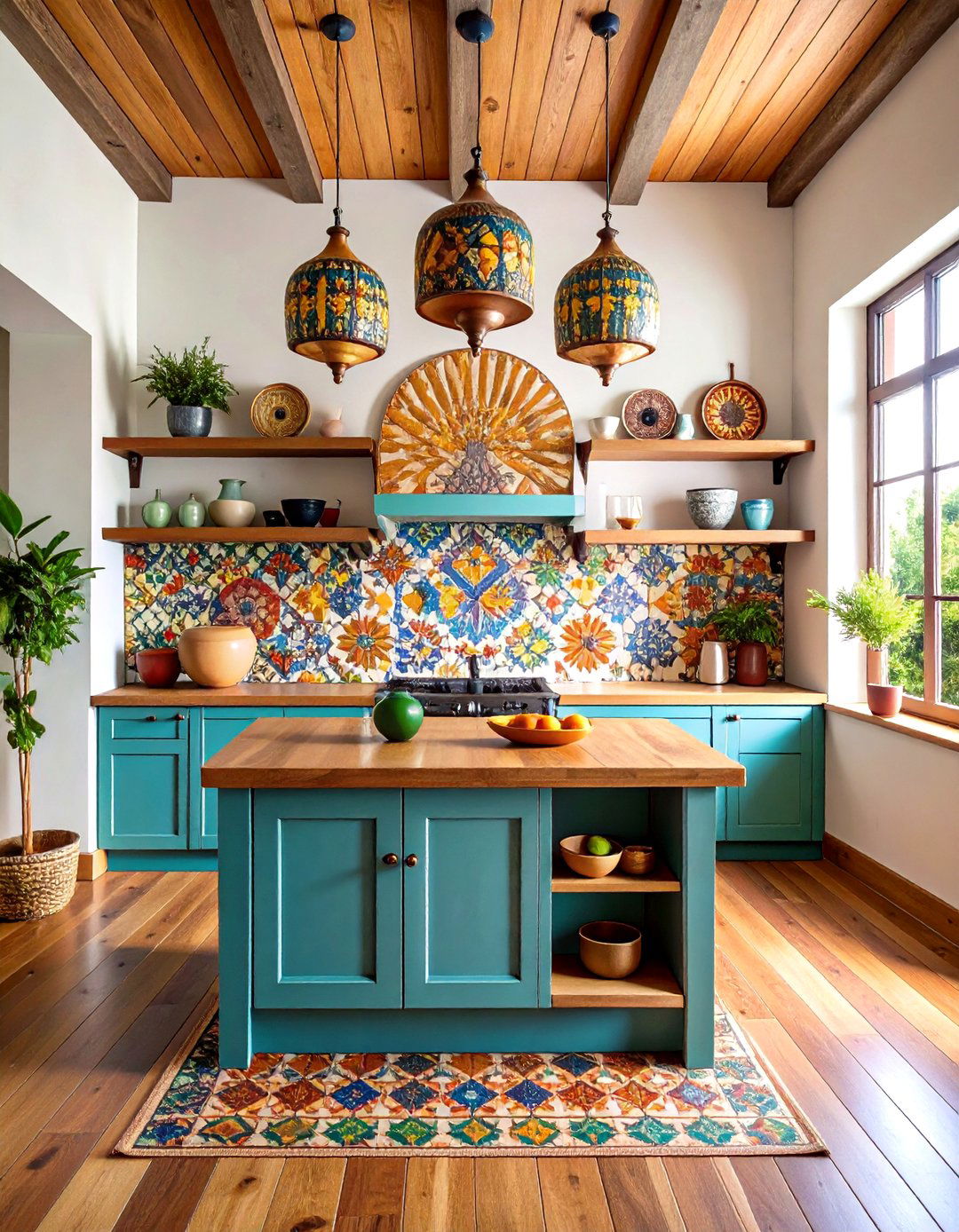 Pattern Rich Tile Backsplash for a Story Book Focal Point - 20 Boho Kitchen Ideas