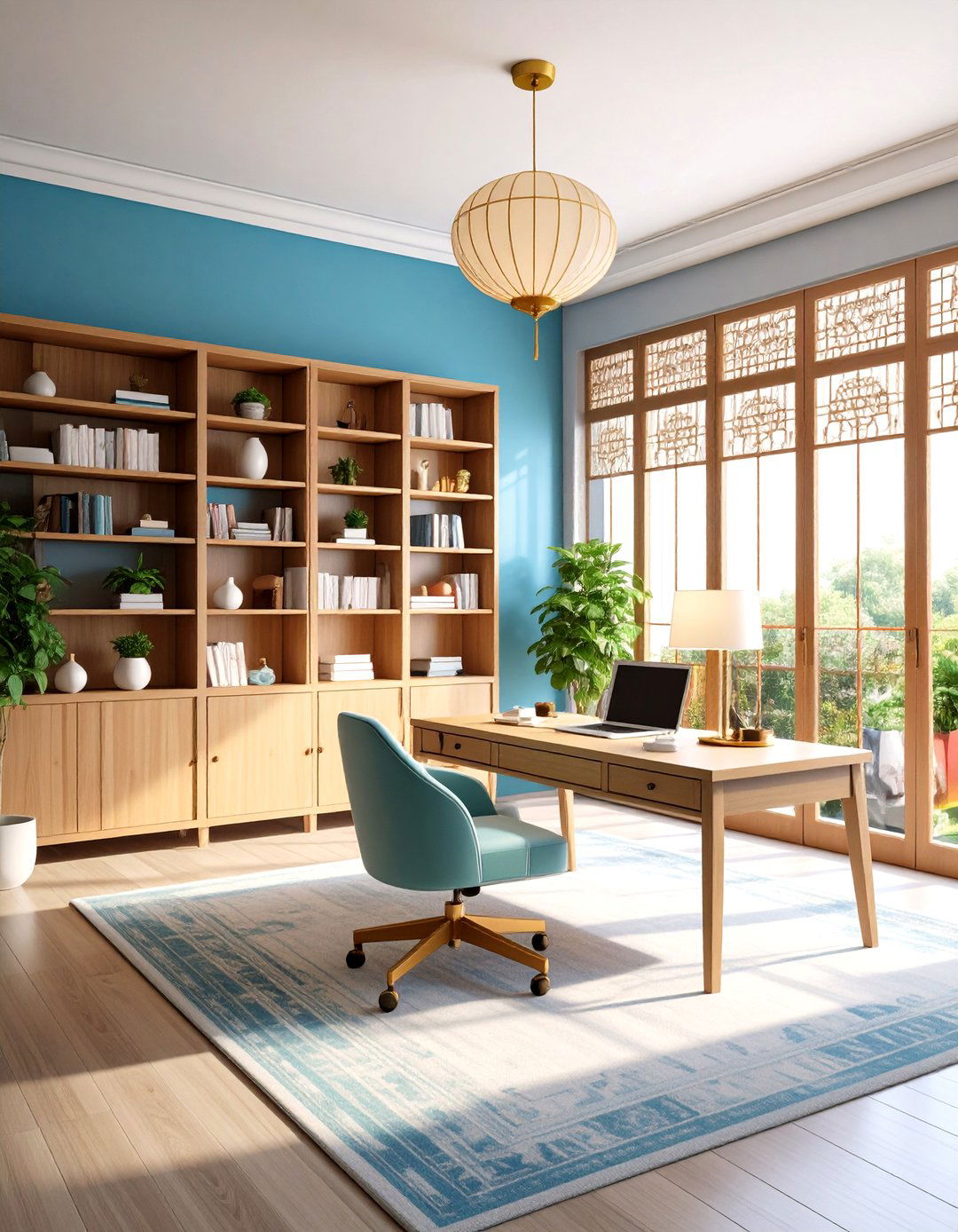 Pattern Screened Home Office - 20 Maximalist Decor Ideas
