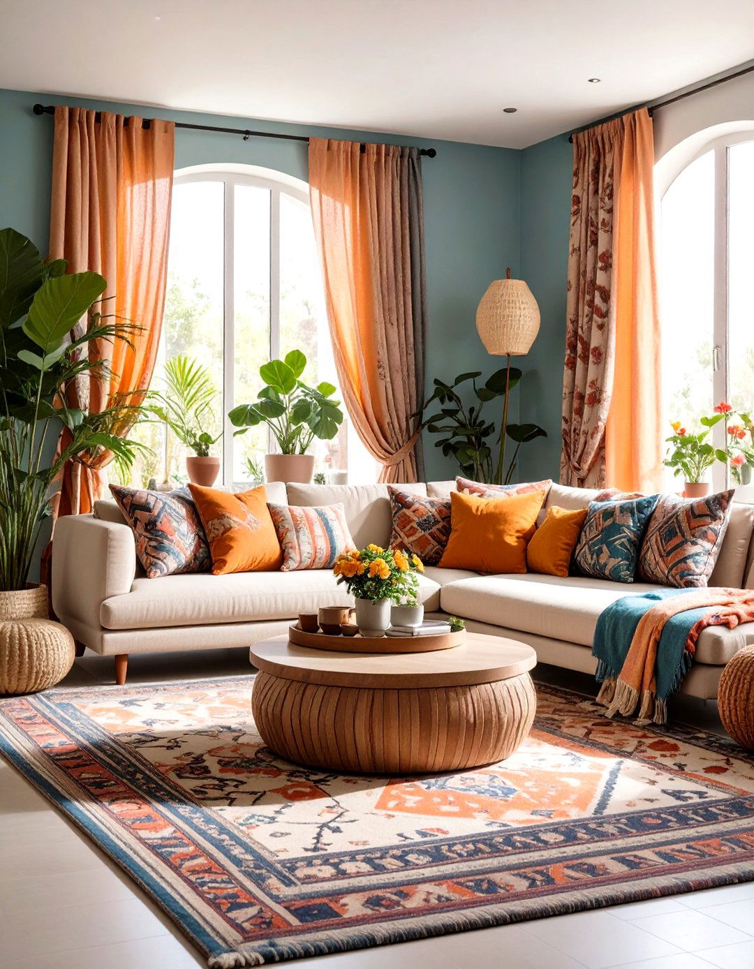 Pattern on Pattern Seating Area - 20 Maximalist Decor Ideas