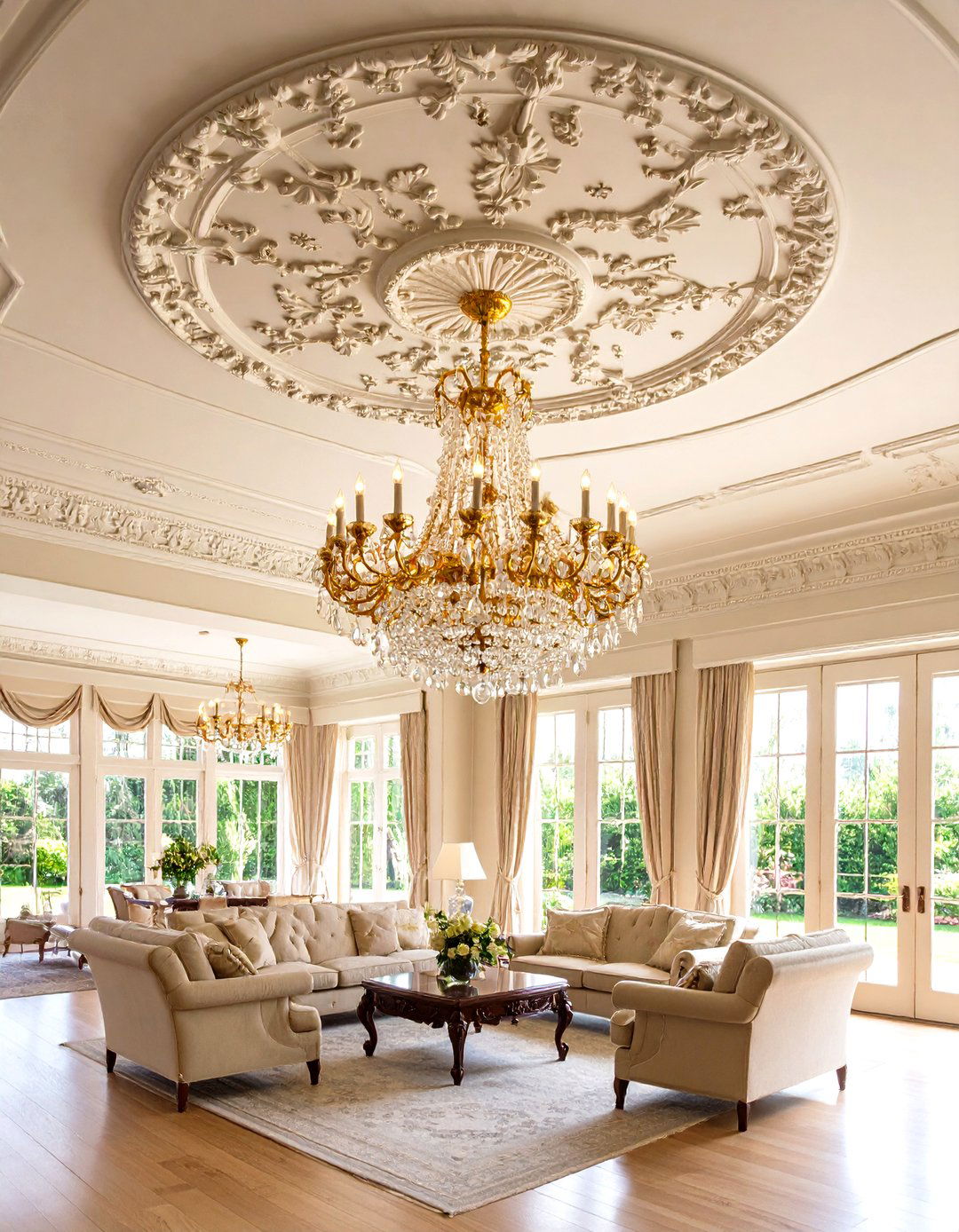 Patterned Ceiling Medallion - 20 Victorian Sunroom Ideas