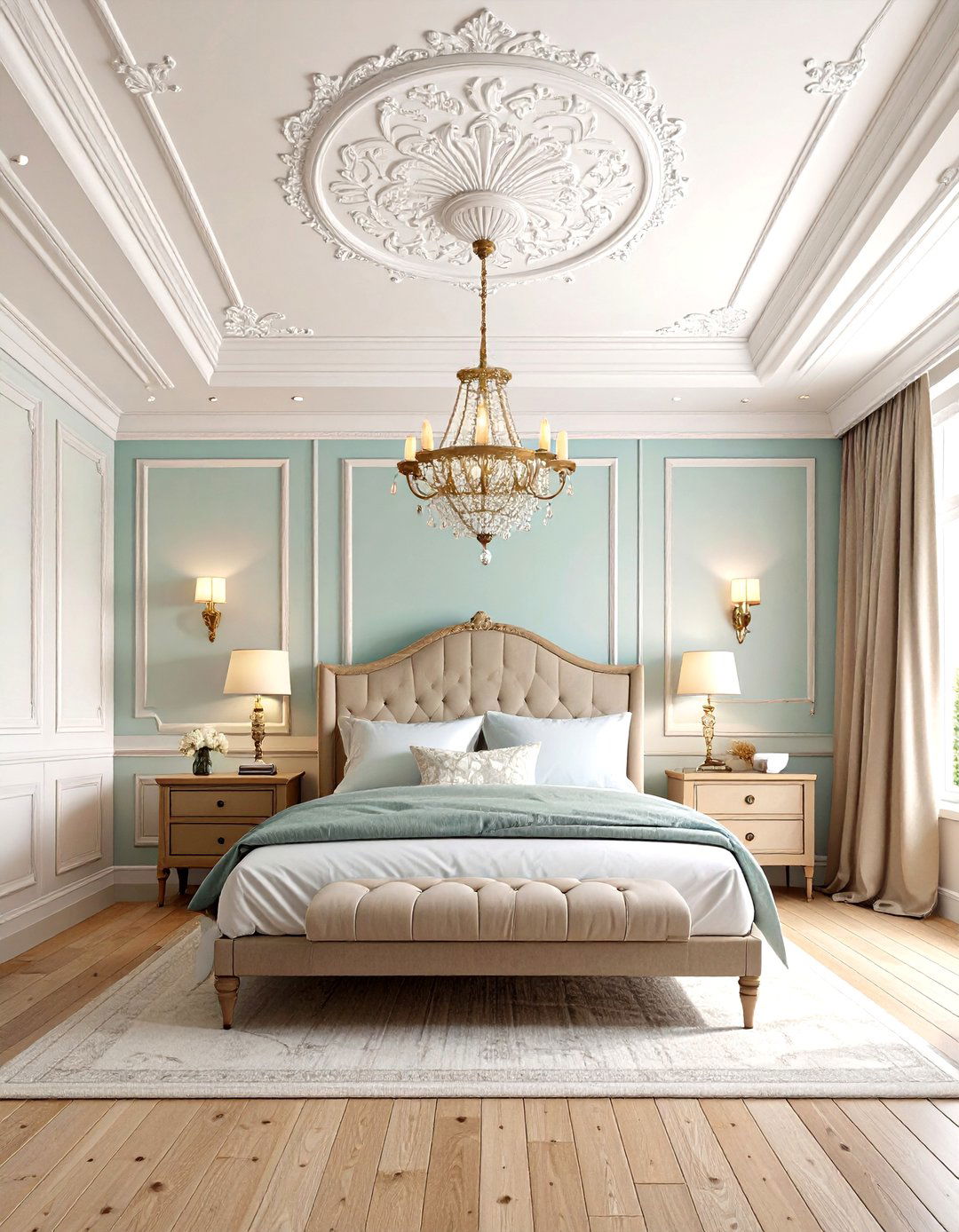 Patterned Ceiling Treatments - 20 Vintage Bedroom Ideas
