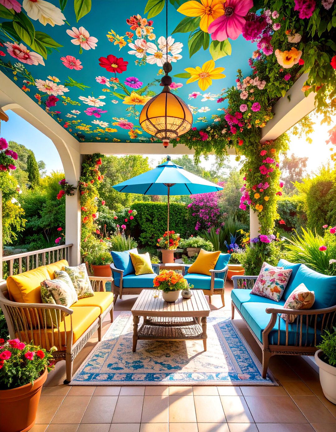 Patterned Outdoor Wallpaper Patio Ceiling - 20 patio ceiling ideas