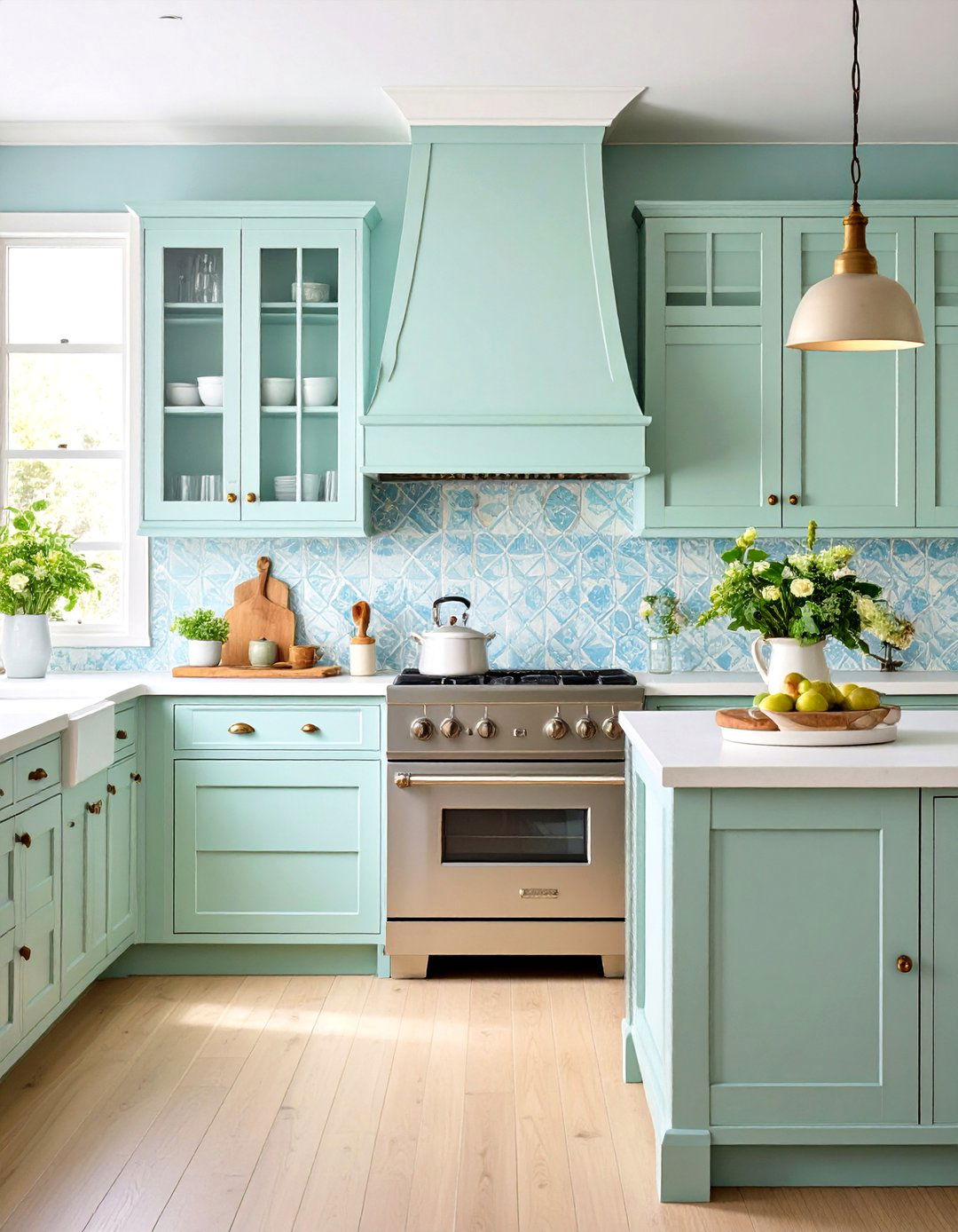 Patterned Tile Backsplash - 20 Shabby Chic Kitchen Ideas